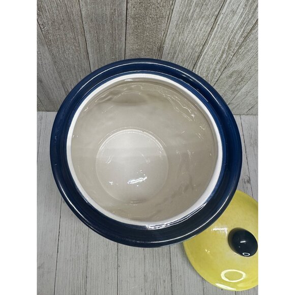 Vtg Nonni's Biscotti Painted Cookie Jar Canister Yellow Fruit Decor 10.5" Tall - Picture 11 of 13